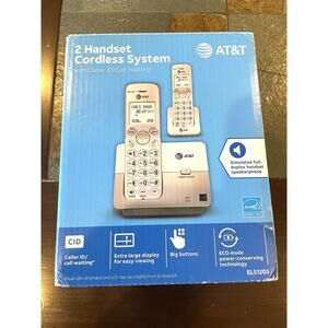 AT&T EL51203 2 Handset Dect 6.0 Cordless Phone Easy Visibility Caller ID/TESTED!